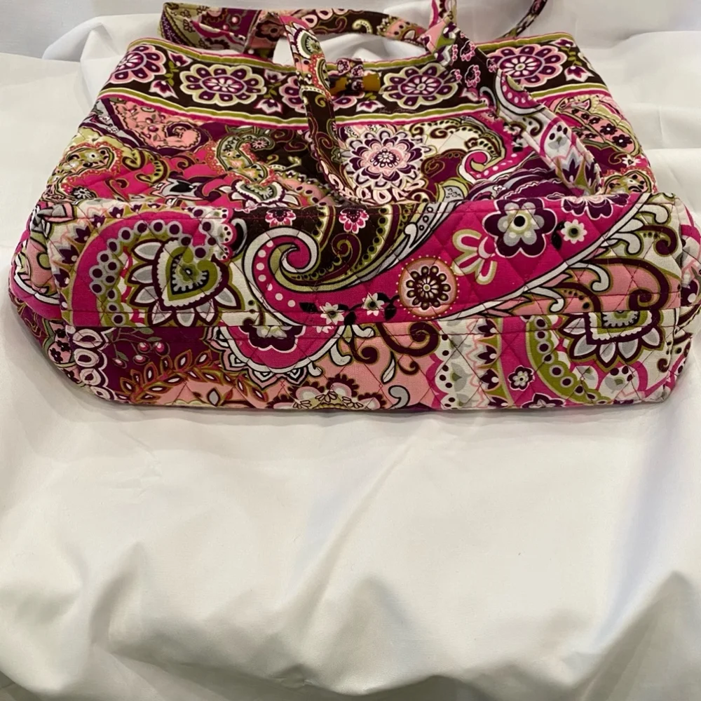 Vera Bradley Very Berry Paisley Pink and Brown Tote Bag